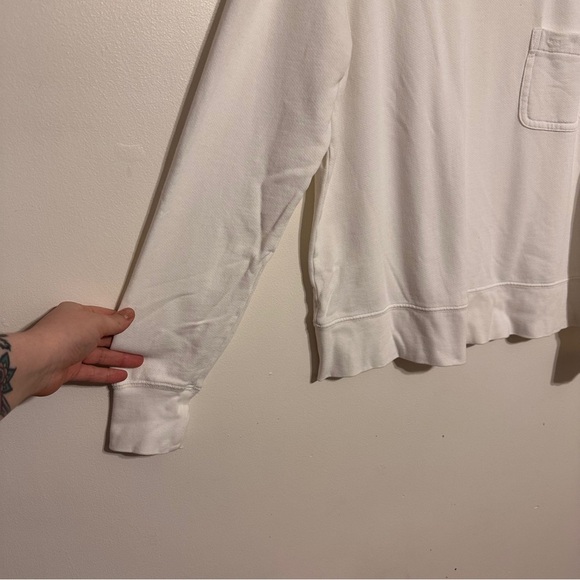 Alex Mills Cotton Pocket Long Sleeve Sweatshirt top size Medium White - Picture 2 of 5